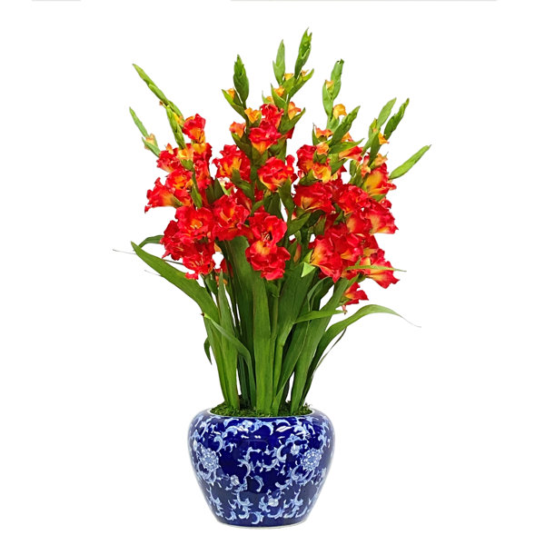 Winward Silks Faux Silk GLADIOLUS Arrangement in Pot Wayfair